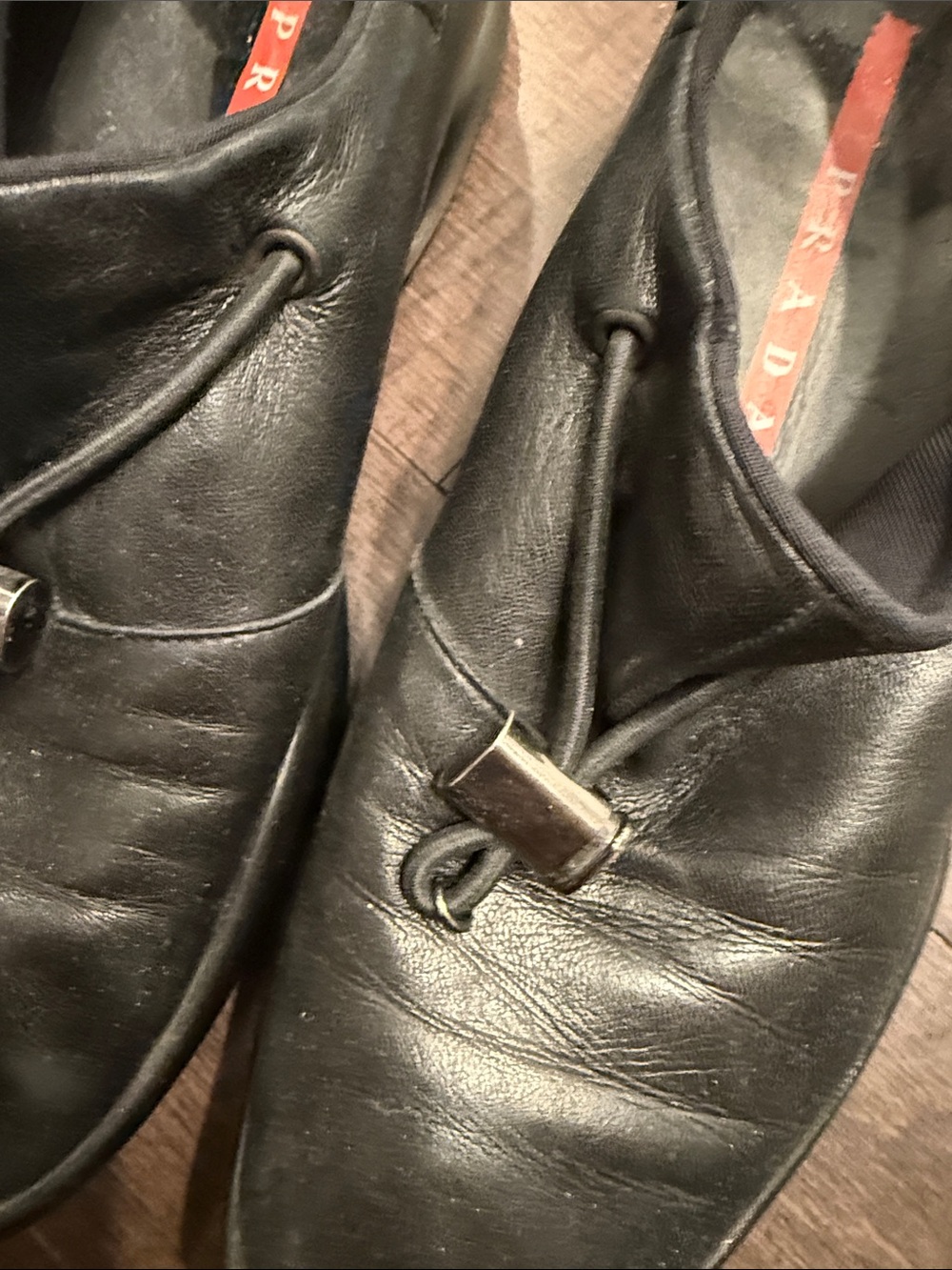 Prada Black Leather Slip-On Loafers with toggle size 38 woman’s - Picture 4 of 5